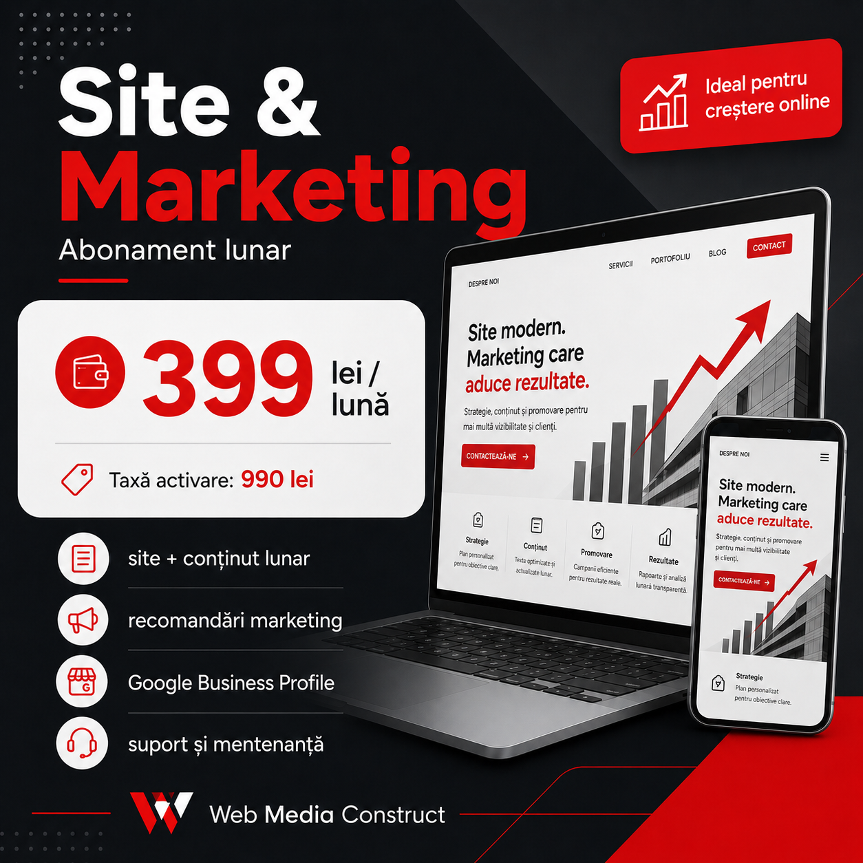 Site și Marketing - abonament lunar